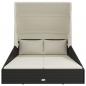 Preview: Sonnenliege mit Faltdach Schwarz 200x114x128 cm Poly Rattan