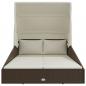 Preview: Sonnenliege mit Faltdach Braun 200x114x128 cm Poly Rattan