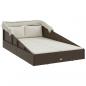 Preview: Sonnenliege mit Faltdach Braun 200x114x128 cm Poly Rattan