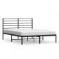 Preview: Bettgestell mit Kopfteil Metall Schwarz 135x190 cm