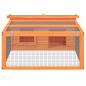 Preview: Kaninchenstall Braun 117,5x97x47,5 cm Massivholz Kiefer