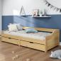 Preview: ARDEBO.de - Tagesbett mit 2 Schubladen IRUN 90x200 cm Massivholz Kiefer