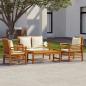 Preview: ARDEBO.de - 4-tlg. Garten-Lounge-Set mit Kissen Massivholz Akazie