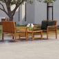 Preview: ARDEBO.de - 3-tlg. Garten-Lounge-Set mit Kissen Massivholz Akazie