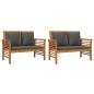 Preview: 3-tlg. Garten-Lounge-Set mit Kissen Massivholz Akazie