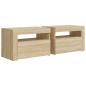 Preview: Nachttische 2 Stk. mit LEDs Sonoma-Eiche 60x35x40 cm