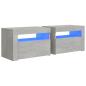 Preview: Nachttische 2 Stk. mit LEDs Betongrau 60x35x40 cm