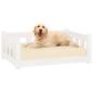 Preview: ARDEBO.de - Hundebett Weiß 75,5x55,5x28 cm Massivholz Kiefer