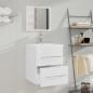 Preview: Badschrank mit Spiegel Weiß 41x38,5x48 cm