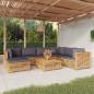 Preview: ARDEBO.de - 8-tlg. Garten-Lounge-Set mit Kissen Massivholz Teak