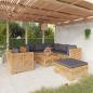 Preview: ARDEBO.de - 8-tlg. Garten-Lounge-Set mit Kissen Massivholz Teak