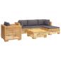 Preview: 6-tlg. Garten-Lounge-Set mit Kissen Massivholz Teak