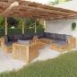 Preview: ARDEBO.de - 12-tlg. Garten-Lounge-Set mit Kissen Massivholz Teak