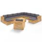 Preview: 12-tlg. Garten-Lounge-Set mit Kissen Massivholz Teak