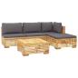 Preview: 5-tlg. Garten-Lounge-Set mit Kissen Massivholz Teak