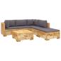 Preview: 6-tlg. Garten-Lounge-Set mit Kissen Massivholz Teak