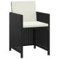 Preview: 3-tlg. Garten-Essgruppe mit Kissen Poly Rattan Schwarz