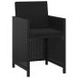 Preview: 3-tlg. Garten-Essgruppe mit Kissen Poly Rattan Schwarz