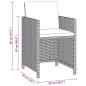 Preview: 3-tlg. Garten-Essgruppe mit Kissen Poly Rattan Schwarz