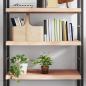 Preview: ARDEBO.de - Wandregal 100x40x(2-6) cm Massivholz Eiche Unbehandelt