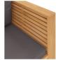 Preview: Gartensessel mit Dunkelgrauen Kissen Massivholz Teak