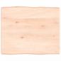 Preview: Tischplatte 60x50x(2-4) cm Massivholz Unbehandelt Baumkante