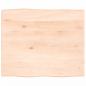 Preview: ARDEBO.de - Tischplatte 60x50x2 cm Massivholz Eiche Unbehandelt Baumkante