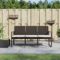 Preview: ARDEBO.de - Gartenbank 3-Sitzer mit Kissen Braun PP-Rattan
