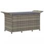 Preview: Gartenbank mit Kissen Grau 116x46x57 cm Poly Rattan
