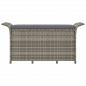 Preview: Gartenbank mit Kissen Grau 116x46x57 cm Poly Rattan