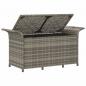 Preview: Gartenbank mit Kissen Grau 116x46x57 cm Poly Rattan