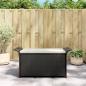 Preview: ARDEBO.de - Gartenbank mit Kissen Schwarz 116x46x57 cm Poly Rattan