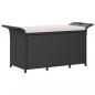 Preview: Gartenbank mit Kissen Schwarz 116x46x57 cm Poly Rattan