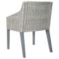 Preview: Esszimmerstühle mit Kissen 2 Stk. Grau Natur Rattan