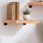 Preview: ARDEBO.de - Wandregal Hellbraun 40x40x(2-6) cm Massivholz Eiche Behandelt