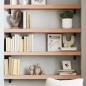 Preview: ARDEBO.de - Wandregal Hellbraun 80x20x6 cm Massivholz Eiche Behandelt