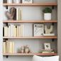 Preview: ARDEBO.de - Wandregal Hellbraun 100x20x4 cm Massivholz Eiche Behandelt