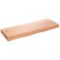 Preview: Wandregal Hellbraun 80x30x(2-6) cm Massivholz Eiche Behandelt