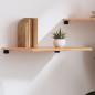 Preview: ARDEBO.de - Wandregal Hellbraun 60x60x2 cm Massivholz Eiche Behandelt