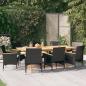Preview: ARDEBO.de - 9-tlg. Garten-Essgruppe mit Kissen Schwarz