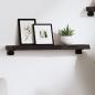 Preview: ARDEBO.de - Wandregal Dunkelbraun 60x10x4 cm Massivholz Eiche Behandelt