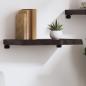 Preview: ARDEBO.de - Wandregal Dunkelbraun 60x40x(2-6) cm Massivholz Eiche Behandelt