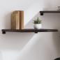 Preview: ARDEBO.de - Wandregal Dunkelbraun 60x50x(2-4) cm Massivholz Eiche Behandelt