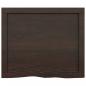 Preview: Wandregal Dunkelbraun 60x50x(2-4) cm Massivholz Eiche Behandelt