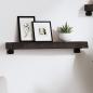 Preview: ARDEBO.de - Wandregal Dunkelbraun 60x10x6 cm Massivholz Eiche Behandelt