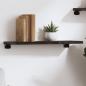 Preview: ARDEBO.de - Wandregal Dunkelbraun 60x20x2 cm Massivholz Eiche Behandelt