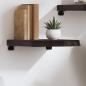 Preview: ARDEBO.de - Wandregal Dunkelbraun 40x40x(2-6) cm Massivholz Eiche Behandelt