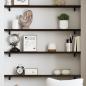 Preview: ARDEBO.de - Wandregal Dunkelbraun 80x10x2 cm Massivholz Eiche Behandelt