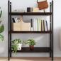 Preview: ARDEBO.de - Wandregal Dunkelbraun 80x50x(2-6) cm Massivholz Eiche Behandelt