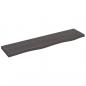 Preview: Wandregal Dunkelbraun 80x20x2 cm Massivholz Eiche Behandelt